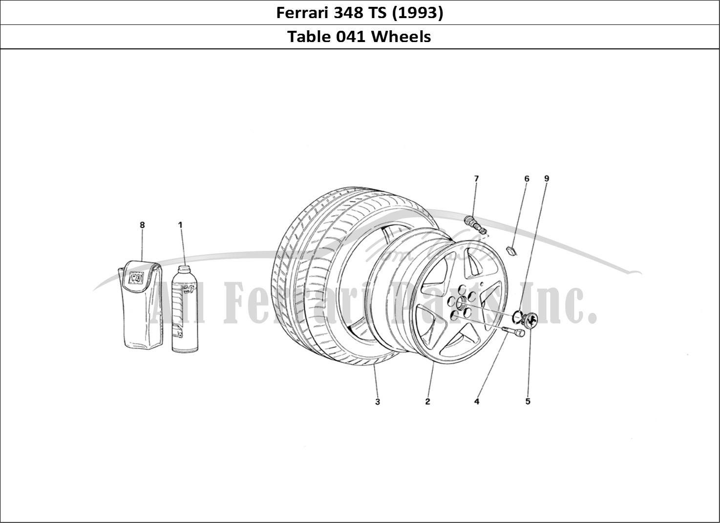Ferrari Parts Ferrari 348 TB (1993) Page 041 Wheels