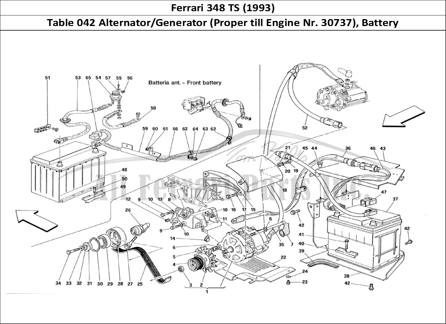 Ferrari Parts Ferrari 348 TB (1993) Page 042 Current Generator (Valid