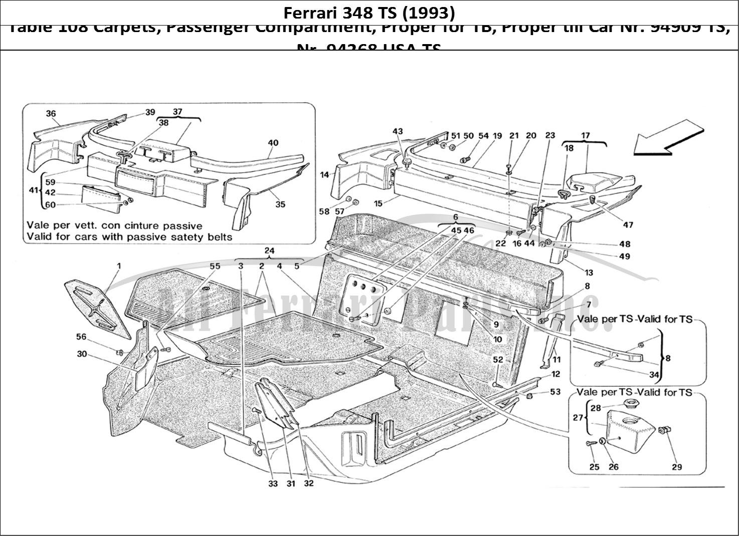 Ferrari Parts Ferrari 348 TB (1993) Page 108 Passengers Compartment Ca