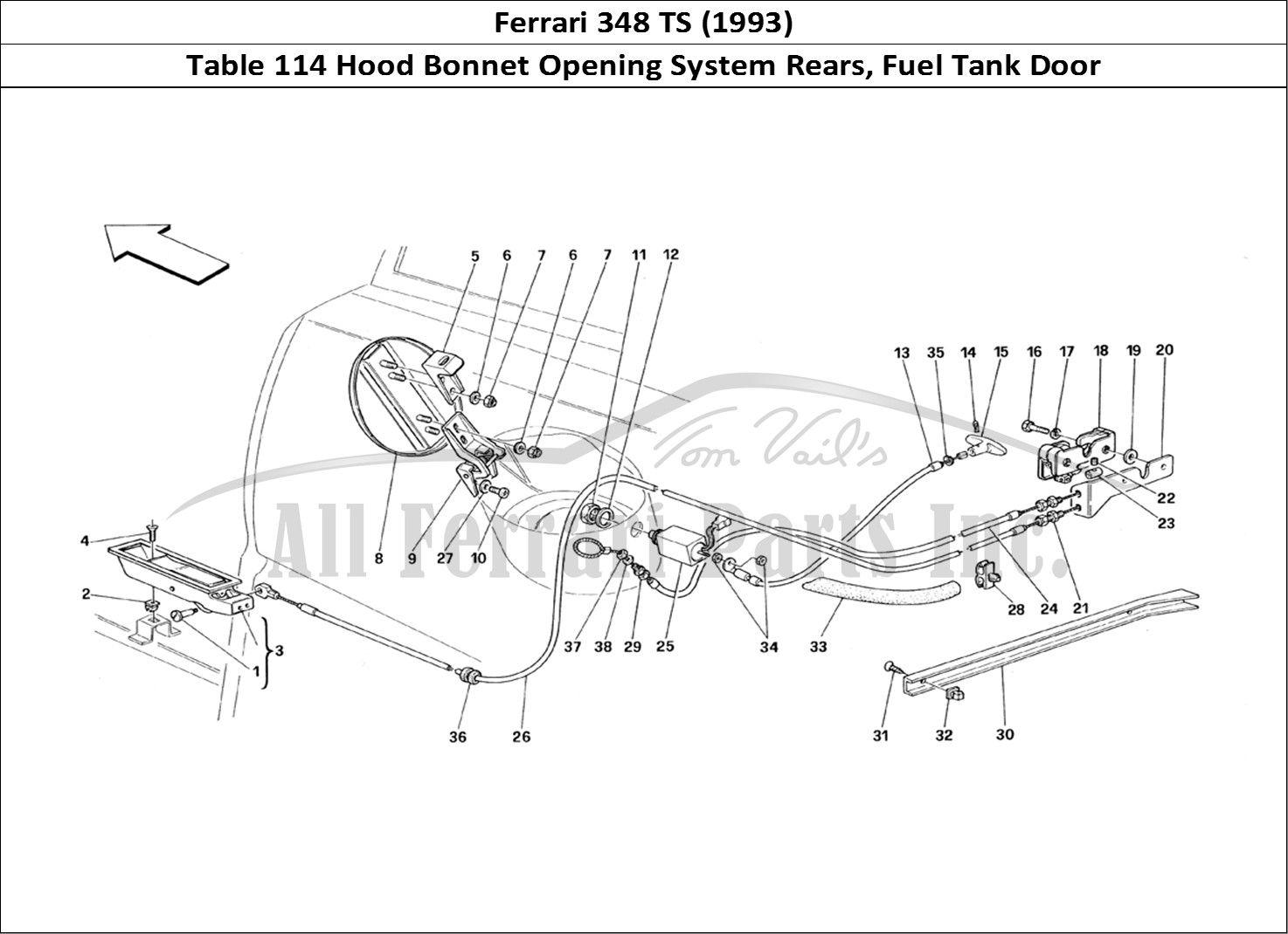 Ferrari Parts Ferrari 348 TB (1993) Page 114 Opening Devices for Rear