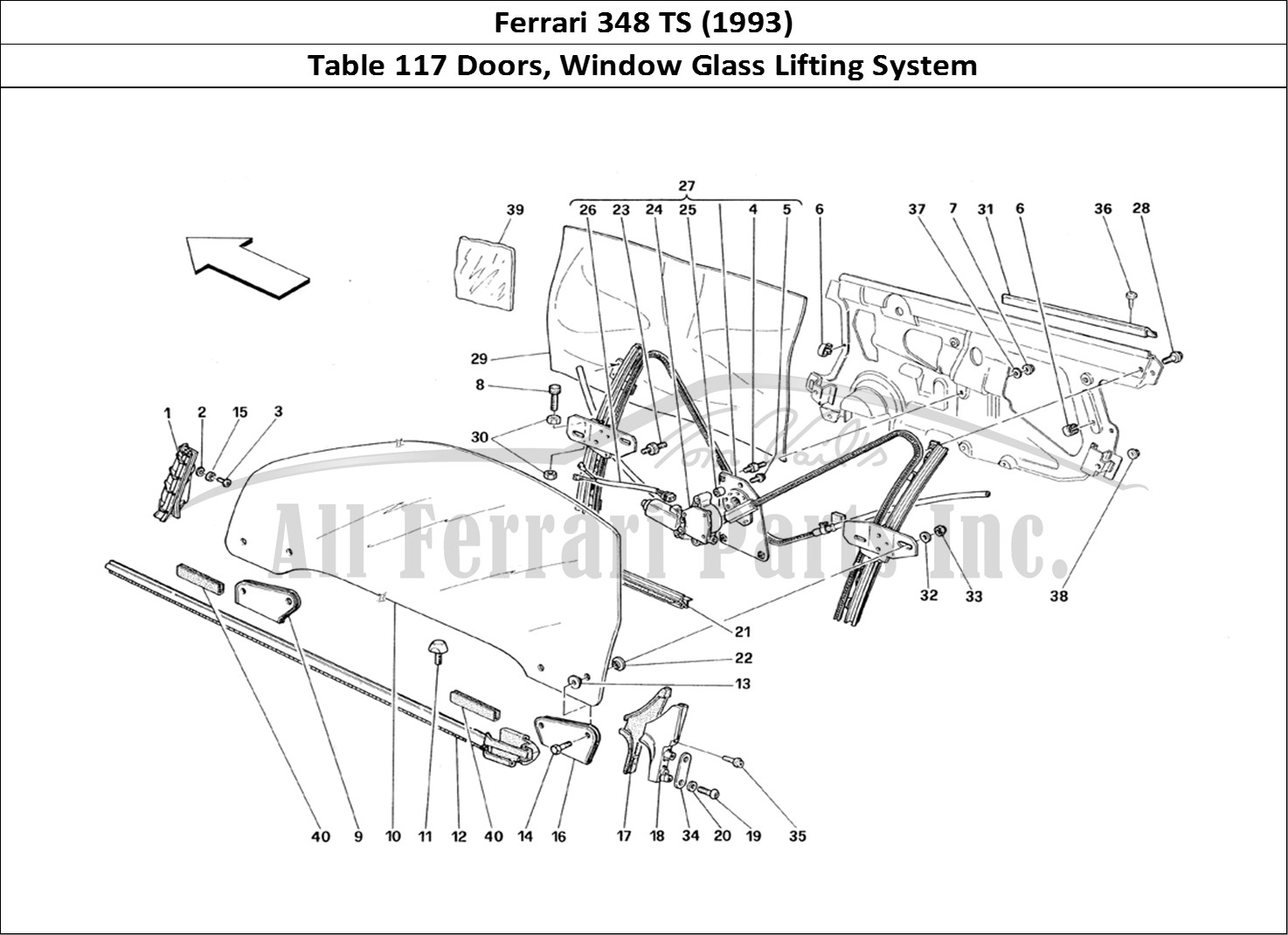Ferrari Parts Ferrari 348 TB (1993) Page 117 Doors - Glass Lifting Dev