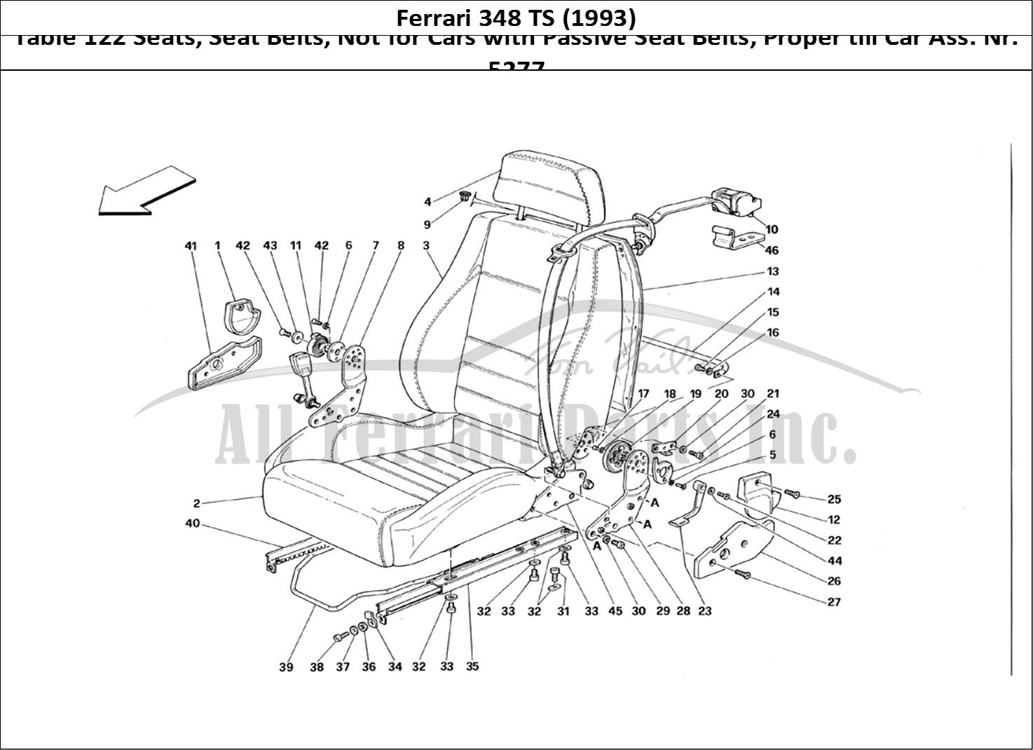 Ferrari Parts Ferrari 348 TB (1993) Page 122 SeaTS and Safety Belts -