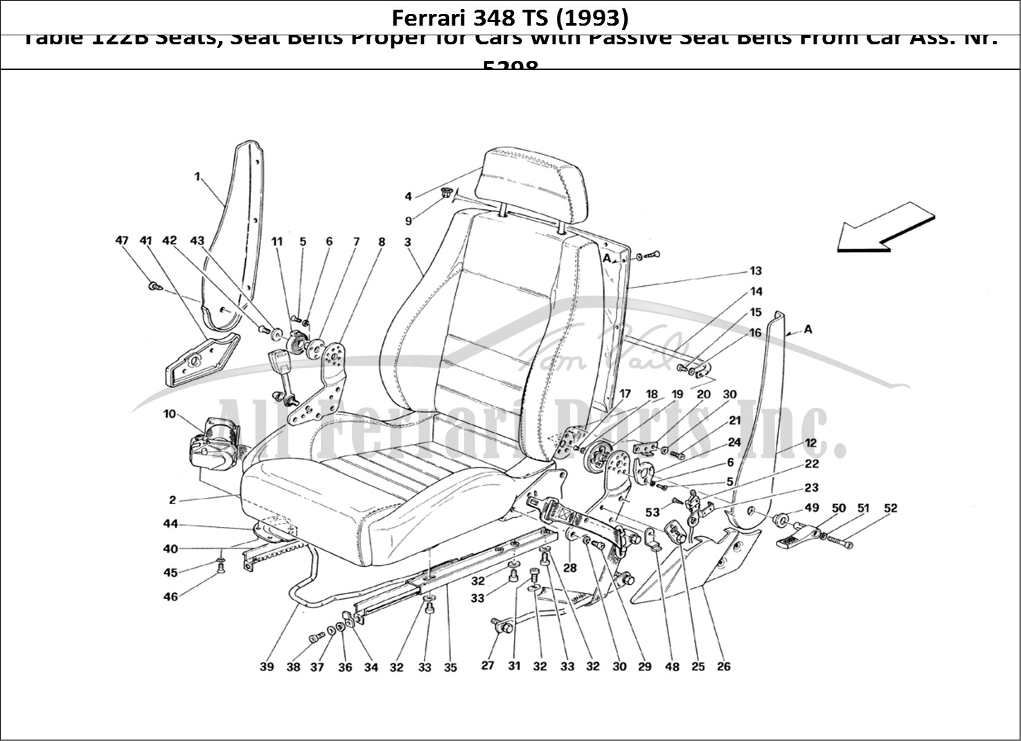 Ferrari Parts Ferrari 348 TB (1993) Page 122 SeaTS and Safety Belts -V