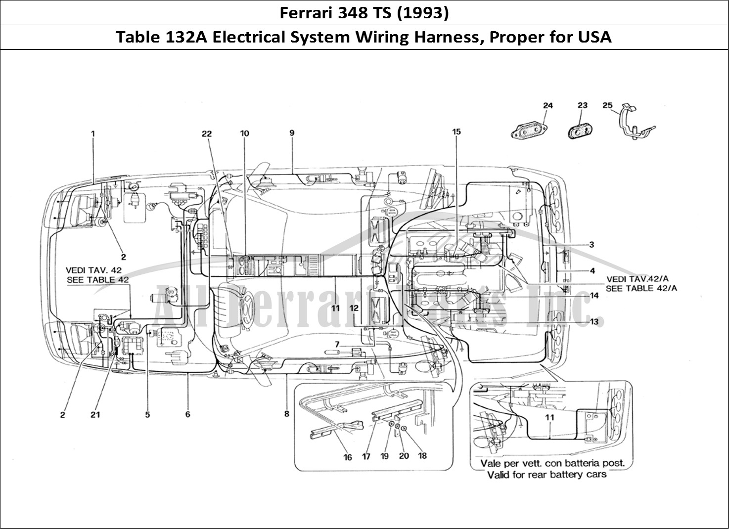 Ferrari Parts Ferrari 348 TB (1993) Page 132 Electrical System - Valid
