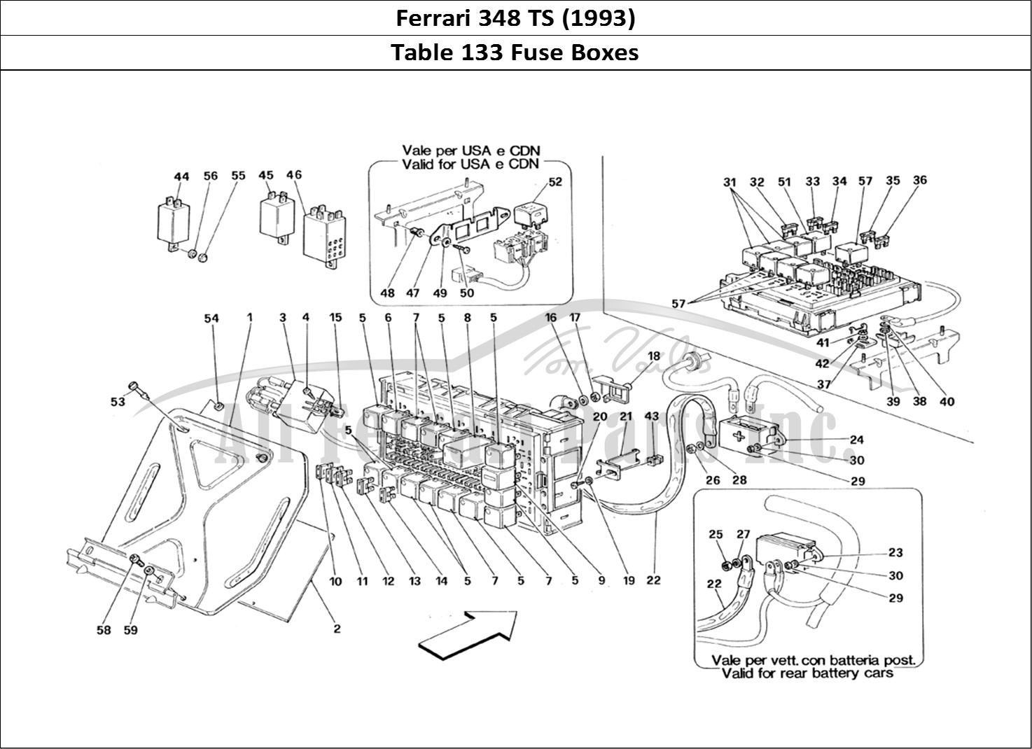Ferrari Parts Ferrari 348 TB (1993) Page 133 Electrical Boards