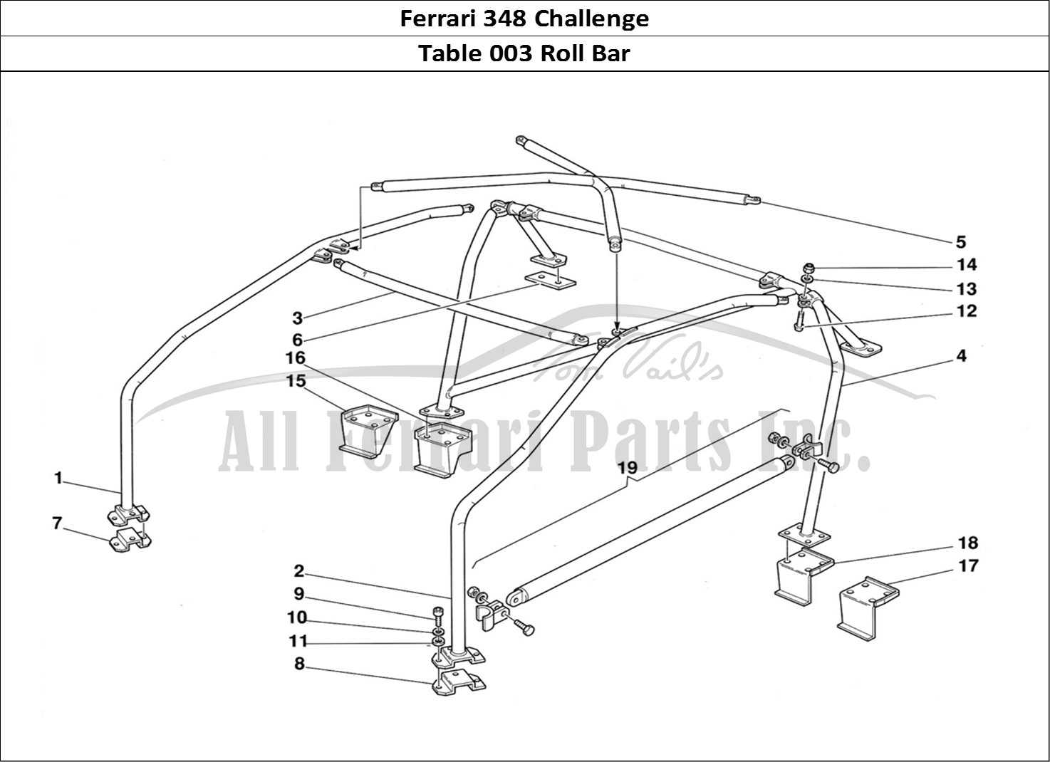 Ferrari Parts Ferrari 348 Challenge (1995) Page 003 Roll Bar