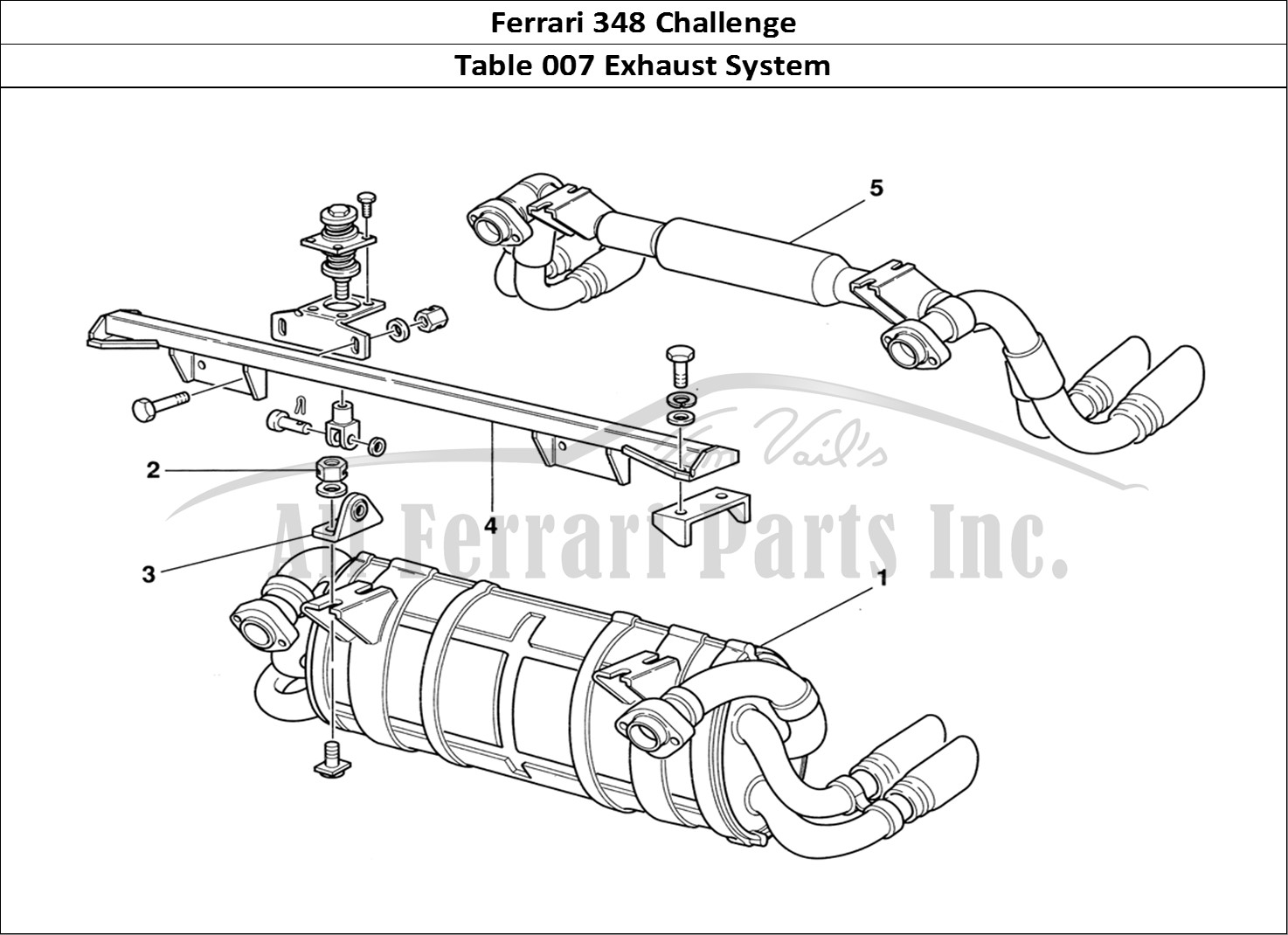 Ferrari Parts Ferrari 348 Challenge (1995) Page 007 Exhaust System