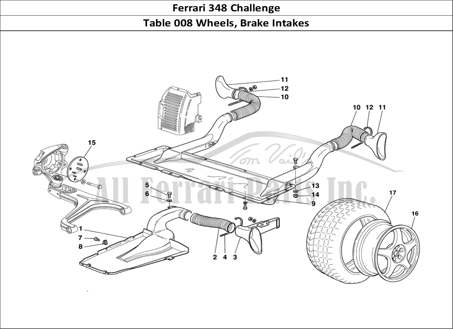 Ferrari Parts Ferrari 348 Challenge (1995) Page 008 Wheels and Brake Air Inta
