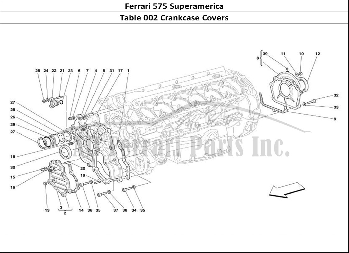 Ferrari Parts Ferrari 575 Superamerica Page 002 Crankcase - Covers