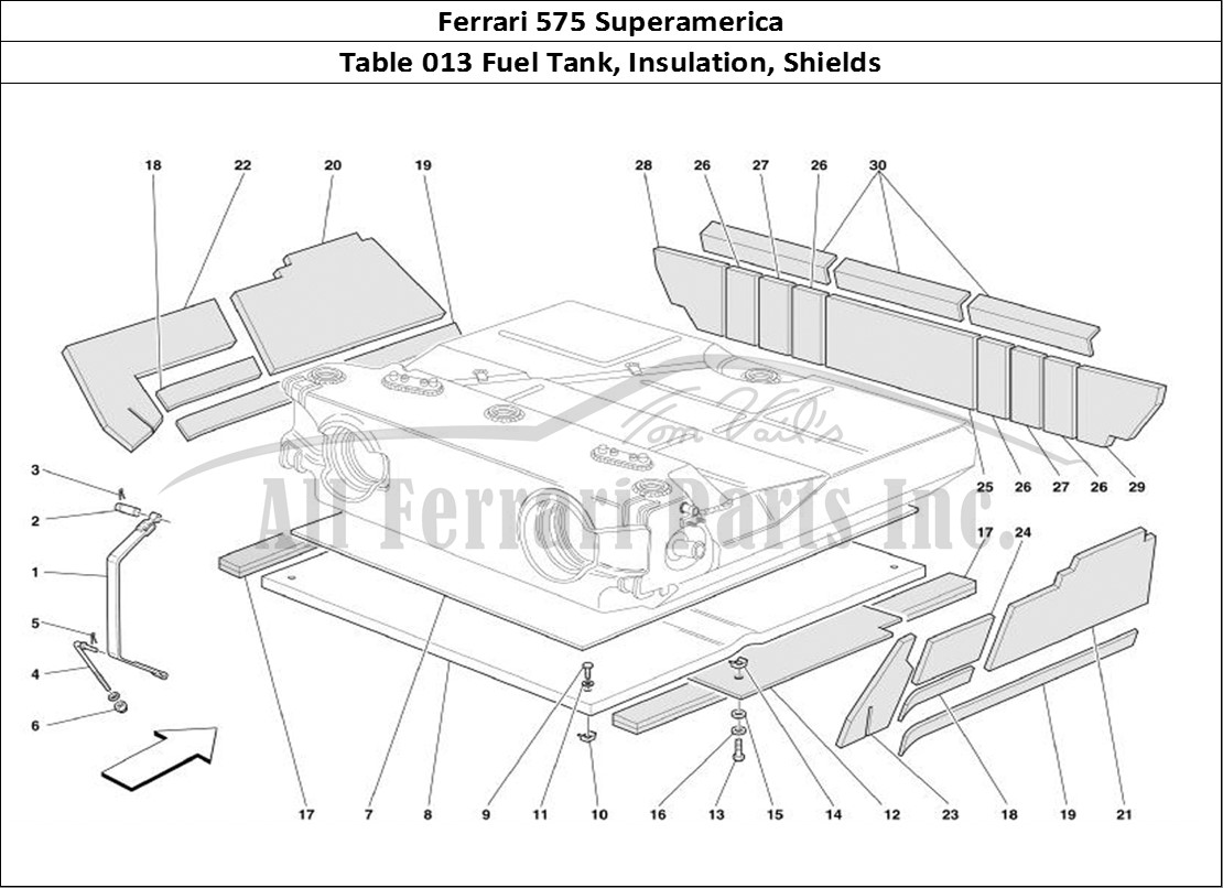 Ferrari Parts Ferrari 575 Superamerica Page 013 Fuel Tank -Insulation and