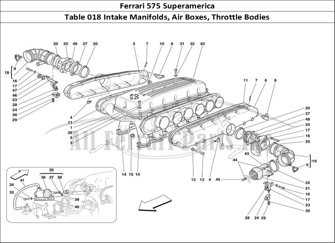 Ferrari Parts Ferrari 575 Superamerica Page 018 Air Intake Manifolds