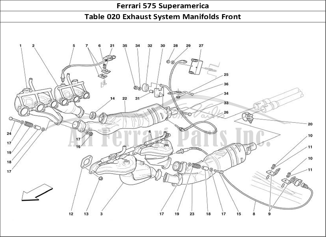 Ferrari Parts Ferrari 575 Superamerica Page 020 Front Exhaust System