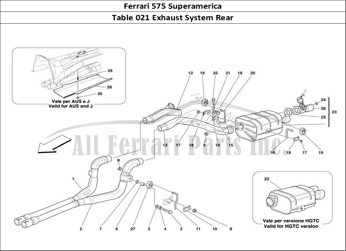 Ferrari Parts Ferrari 575 Superamerica Page 021 Rear Exhaust System