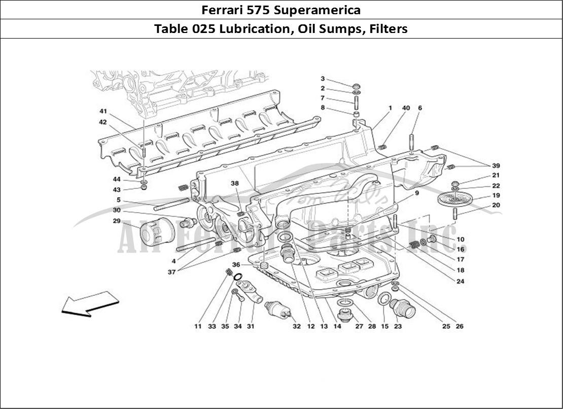 Ferrari Parts Ferrari 575 Superamerica Page 025 Lubrication - Oil Sumps a