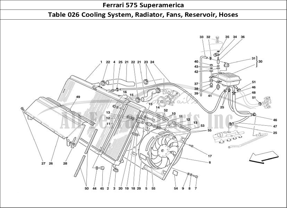 Ferrari Parts Ferrari 575 Superamerica Page 026 Cooling System - Radiator