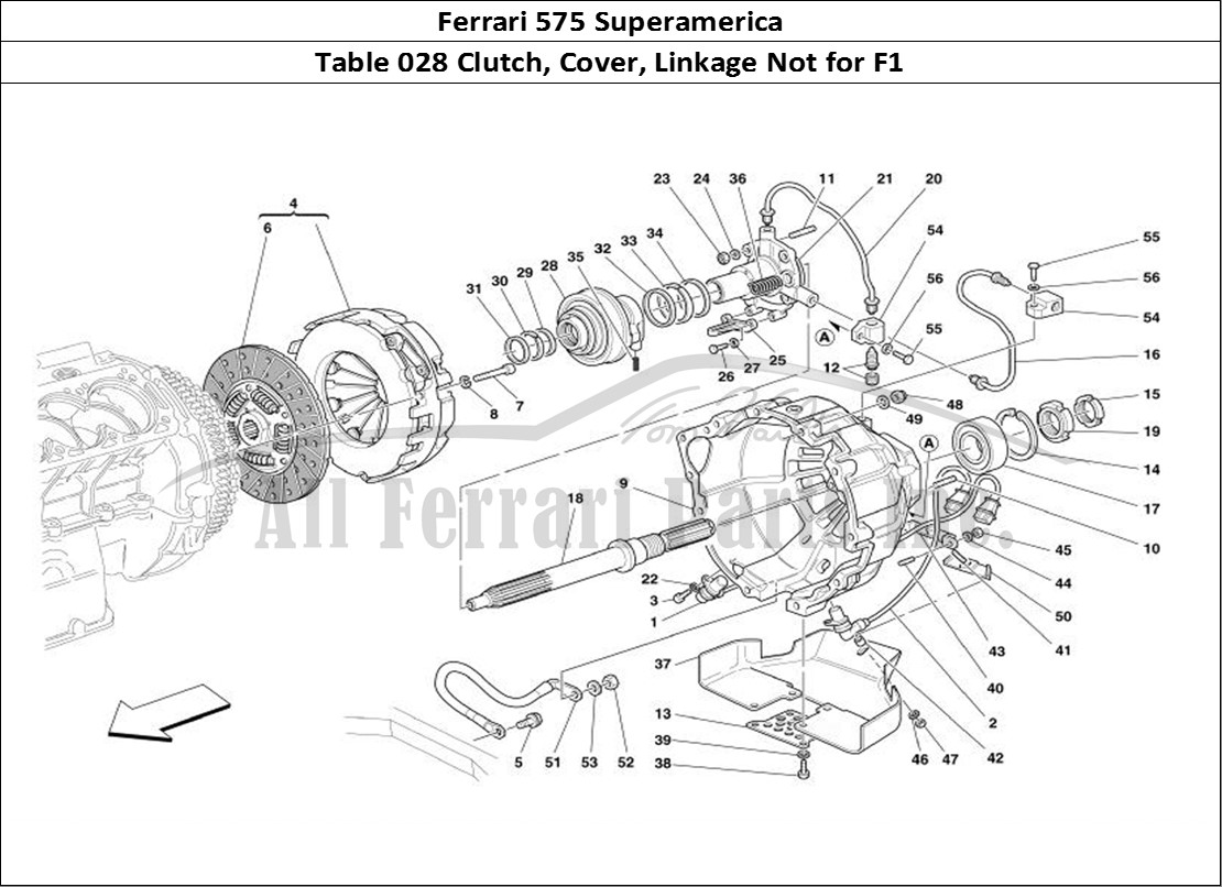 Ferrari Parts Ferrari 575 Superamerica Page 028 Clutch and Controls -Not