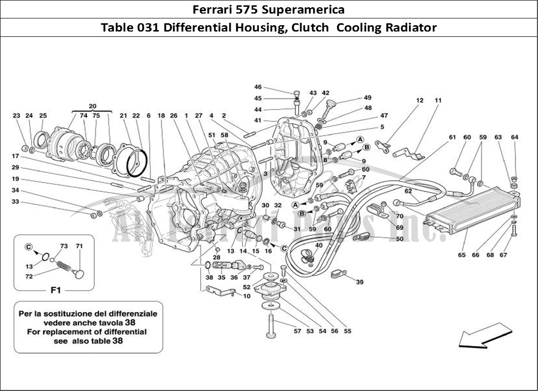 Ferrari Parts Ferrari 575 Superamerica Page 031 Differential Carrier and