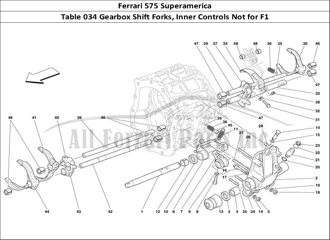 Ferrari Parts Ferrari 575 Superamerica Page 034 Inside Gearbox Controls -