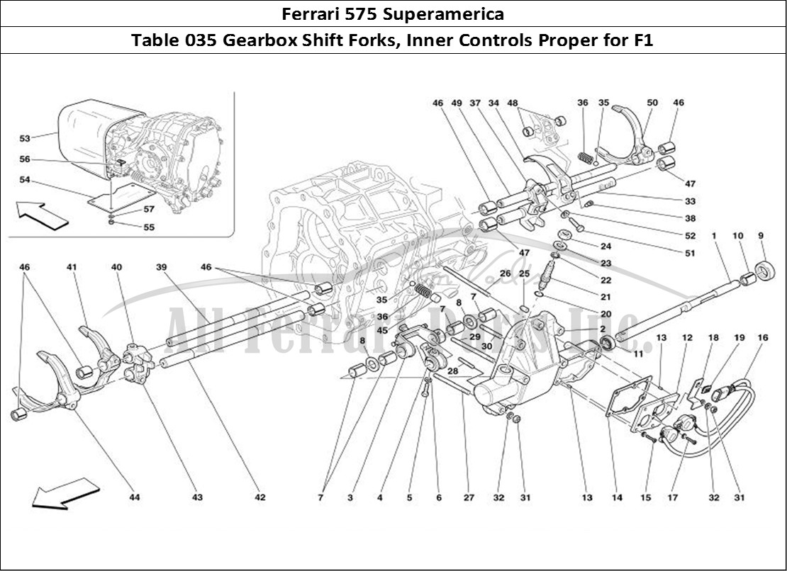 Ferrari Parts Ferrari 575 Superamerica Page 035 Inside Gearbox Controls -