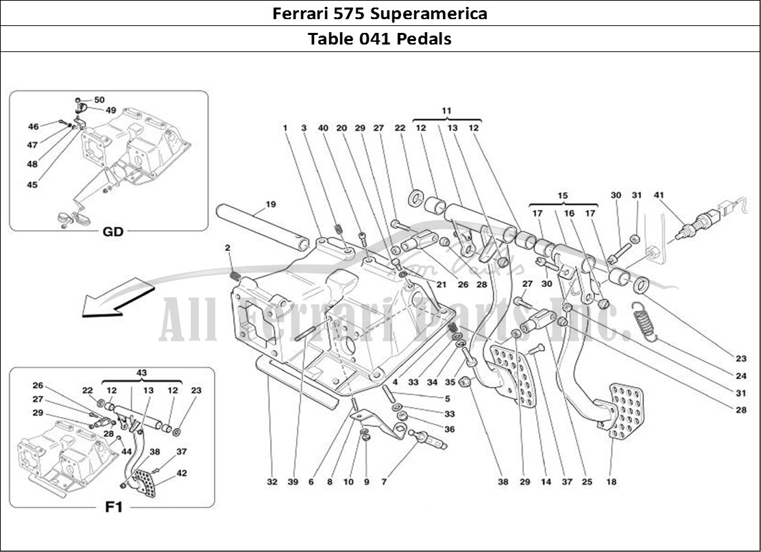 Ferrari Parts Ferrari 575 Superamerica Page 041 Pedals