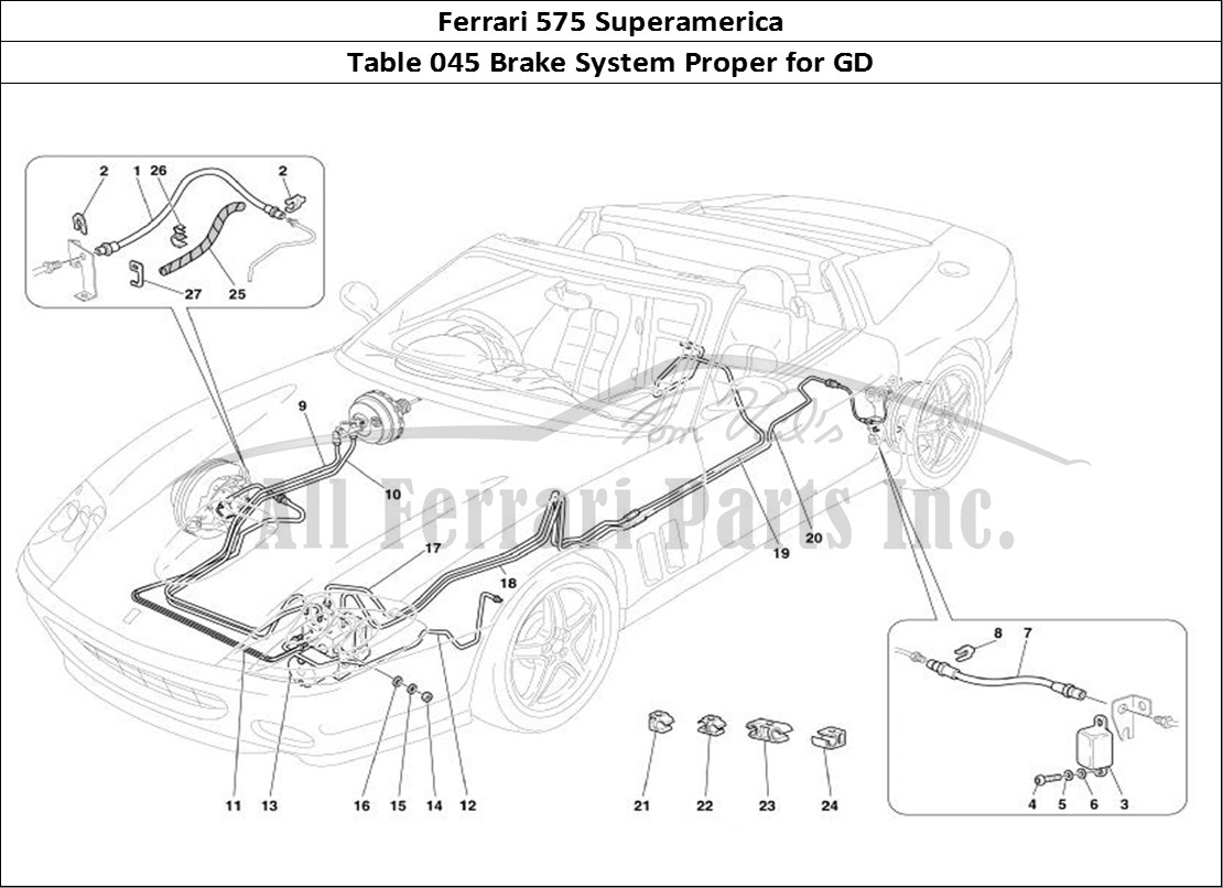 Ferrari Parts Ferrari 575 Superamerica Page 045 Brake System -Valid for G