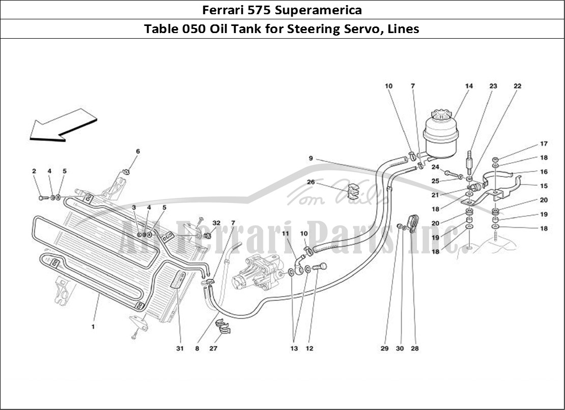 Ferrari Parts Ferrari 575 Superamerica Page 050 Oil Tank for Servosteerin