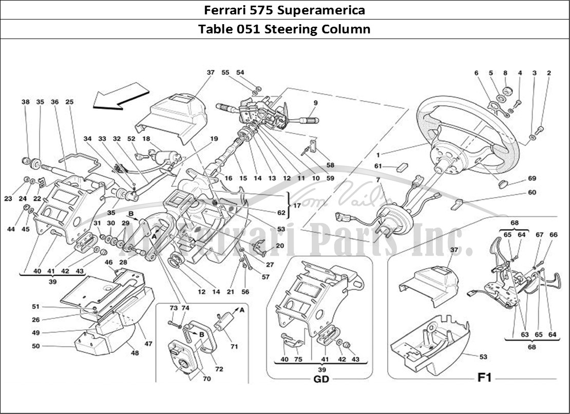 Ferrari Parts Ferrari 575 Superamerica Page 051 Steering Column