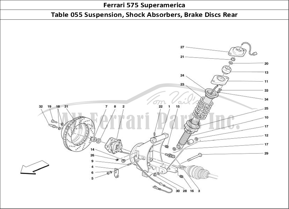 Ferrari Parts Ferrari 575 Superamerica Page 055 Rear Suspension - Shock A