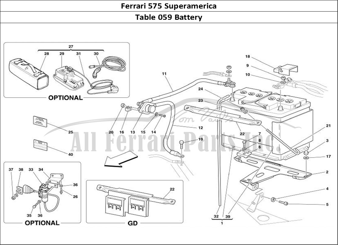 Ferrari Parts Ferrari 575 Superamerica Page 059 Battery