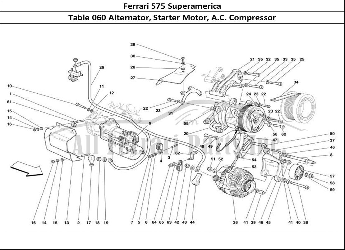 Ferrari Parts Ferrari 575 Superamerica Page 060 Alternator Starting Motor