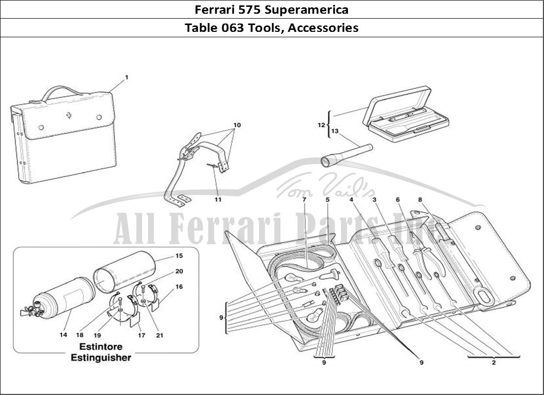 Ferrari Parts Ferrari 575 Superamerica Page 063 Tools Equipment and Fixin