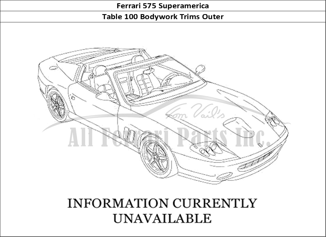 Ferrari Parts Ferrari 575 Superamerica Page 100 Body - Outer Trims