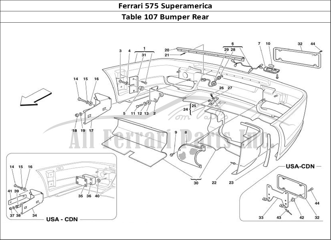 Ferrari Parts Ferrari 575 Superamerica Page 107 Rear Bumper