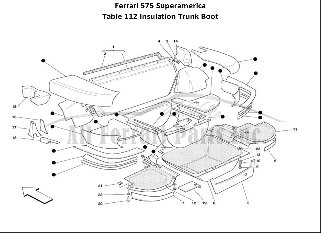 Ferrari Parts Ferrari 575 Superamerica Page 112 Boot Insulation