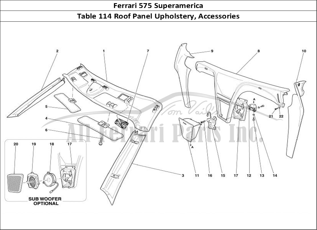 Ferrari Parts Ferrari 575 Superamerica Page 114 Roof Panel Upholstery and