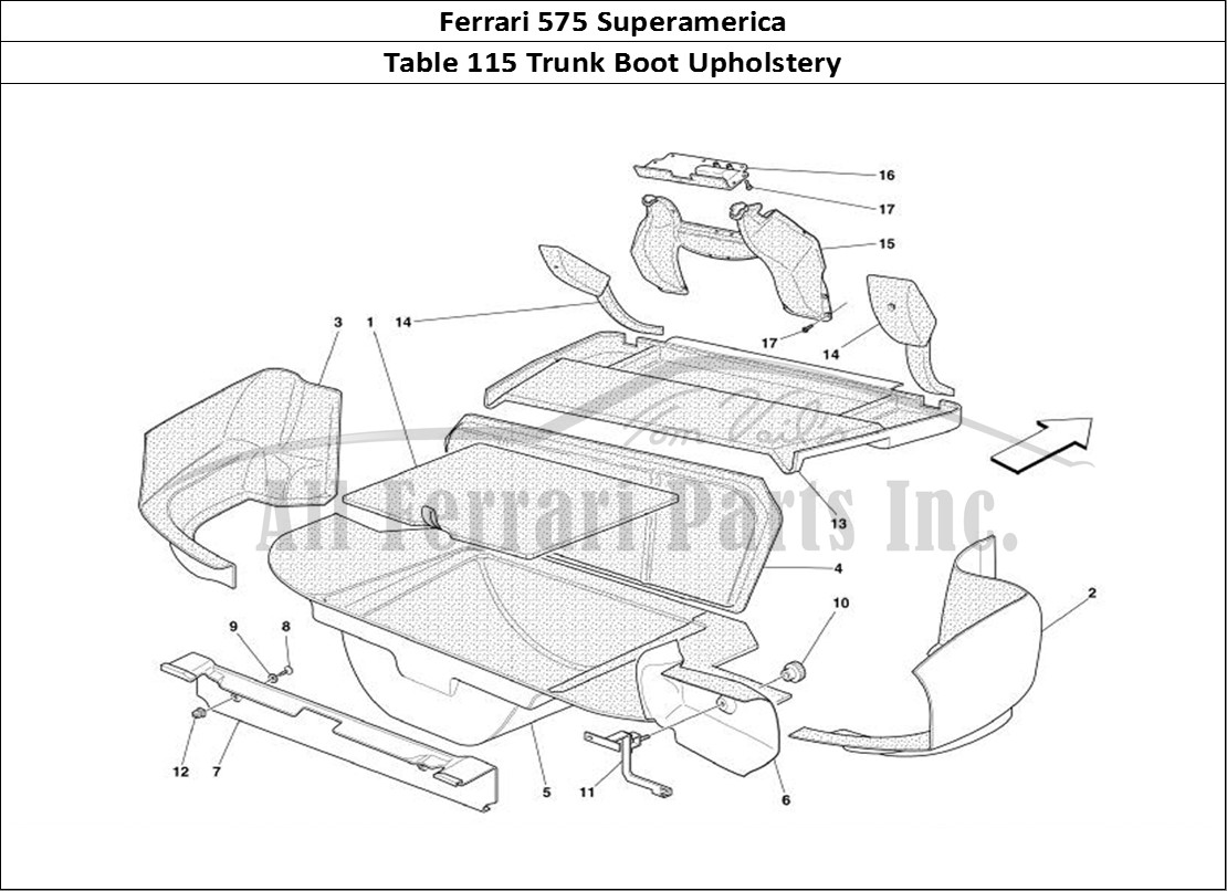 Ferrari Parts Ferrari 575 Superamerica Page 115 Boot Upholstery