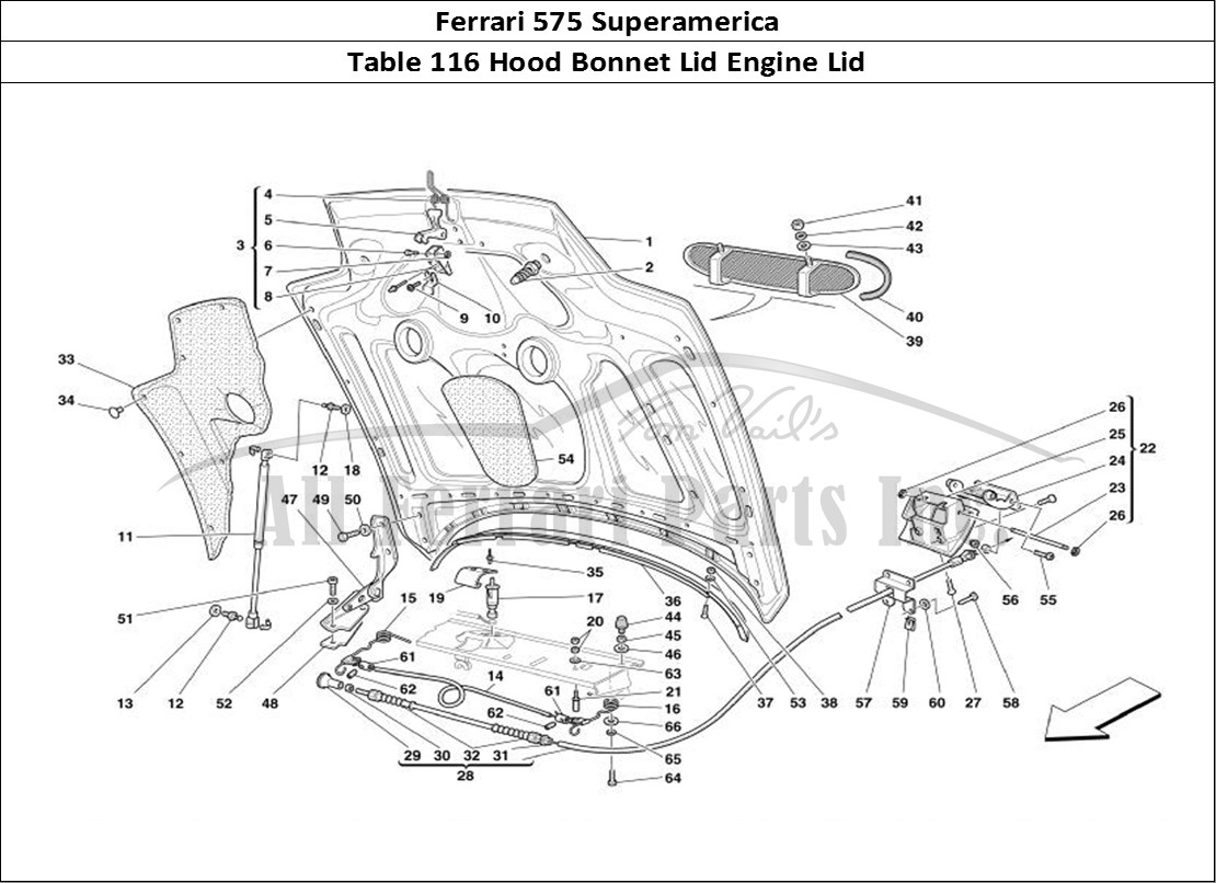 Ferrari Parts Ferrari 575 Superamerica Page 116 Engine Bonnet