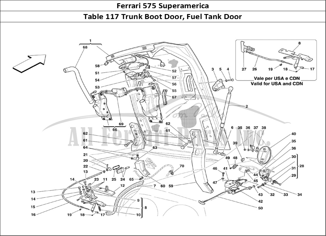Ferrari Parts Ferrari 575 Superamerica Page 117 Boot Door and Petrol Cove