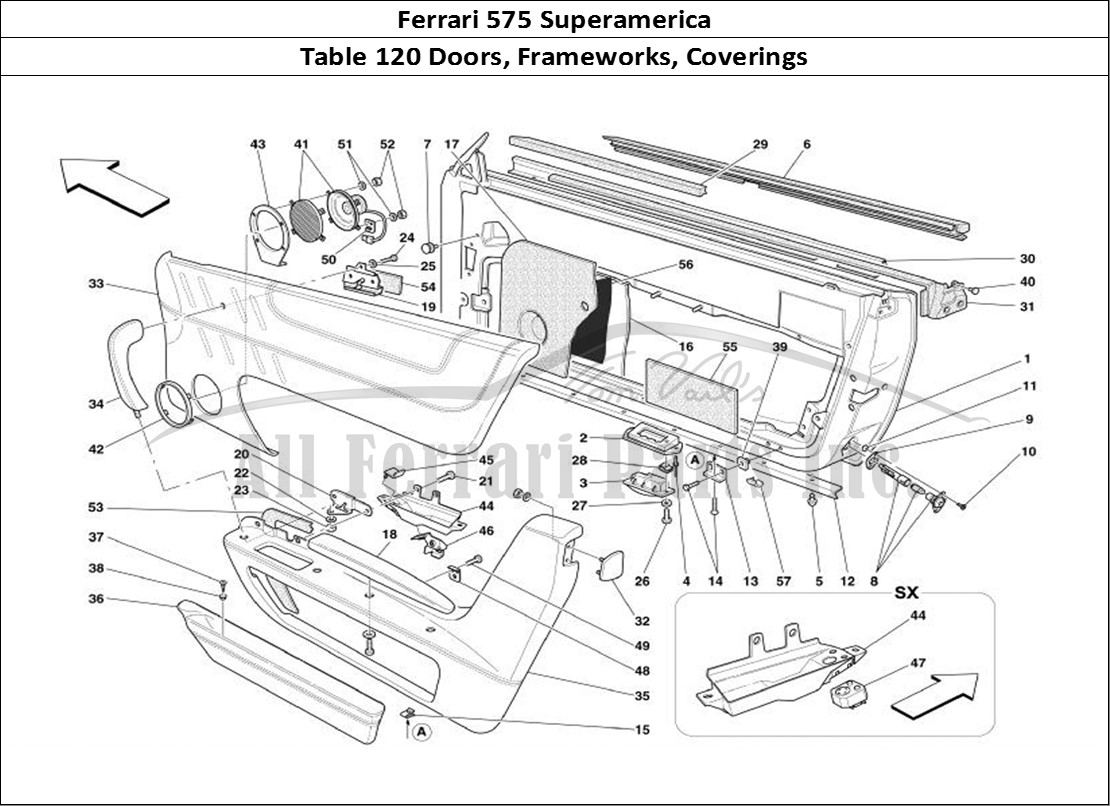 Ferrari Parts Ferrari 575 Superamerica Page 120 Doors - Frameworks and Co