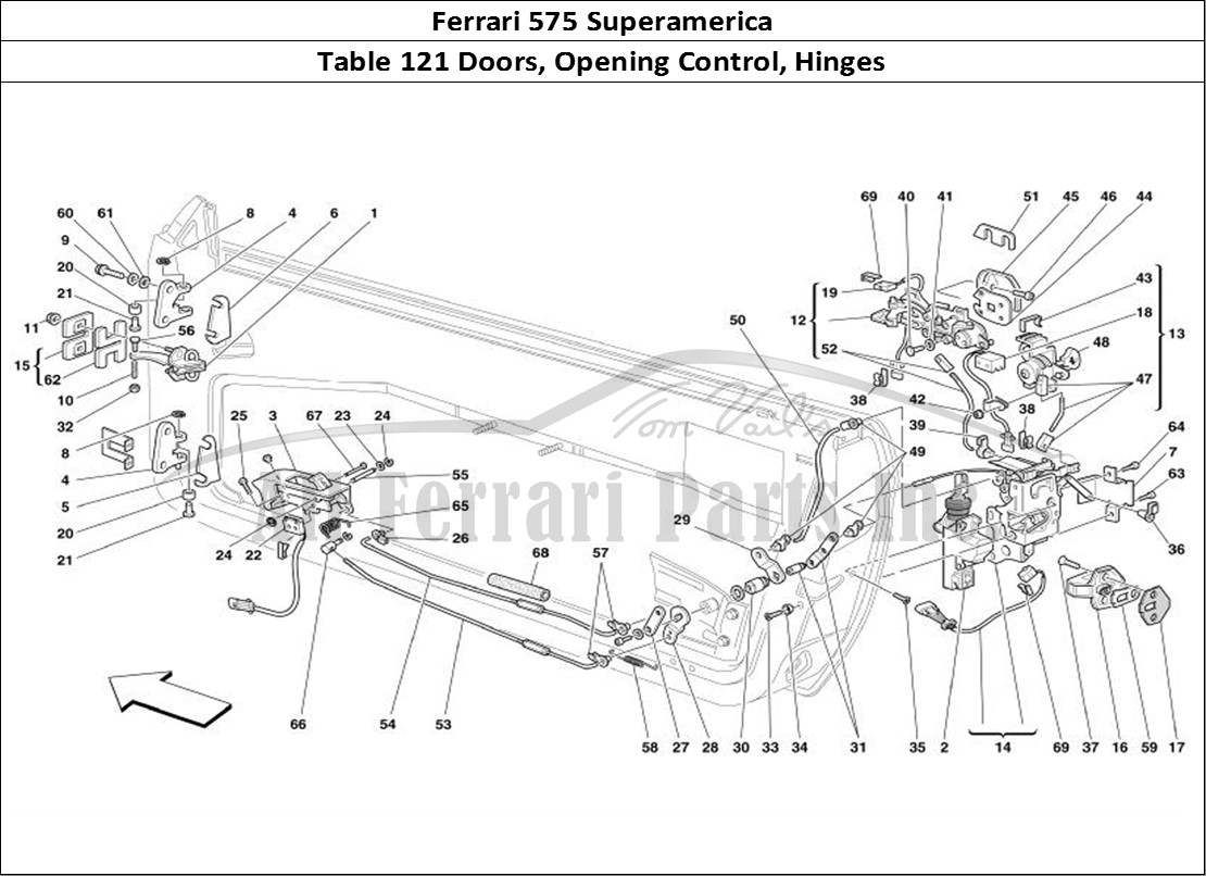 Ferrari Parts Ferrari 575 Superamerica Page 121 Doors - Opening Control a