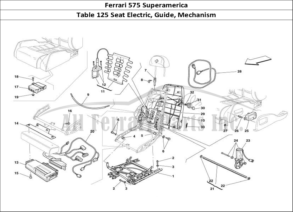 Ferrari Parts Ferrari 575 Superamerica Page 125 Electrical Seat - Guide a