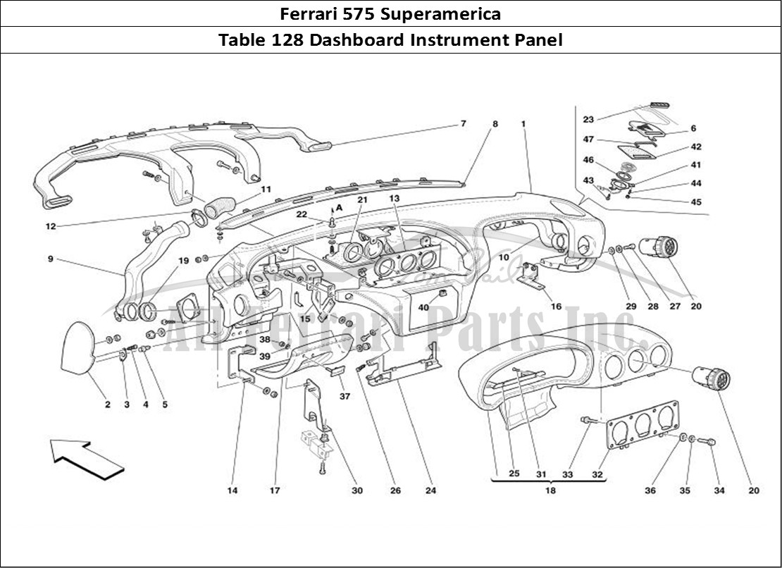 Ferrari Parts Ferrari 575 Superamerica Page 128 Instruments Panel
