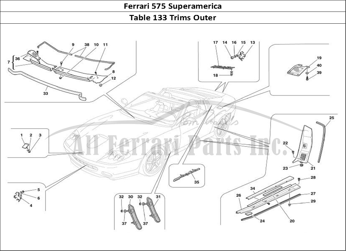 Ferrari Parts Ferrari 575 Superamerica Page 133 Outside Finishings