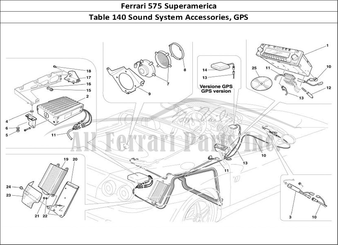 Ferrari Parts Ferrari 575 Superamerica Page 140 Stereo Equipment - GPS