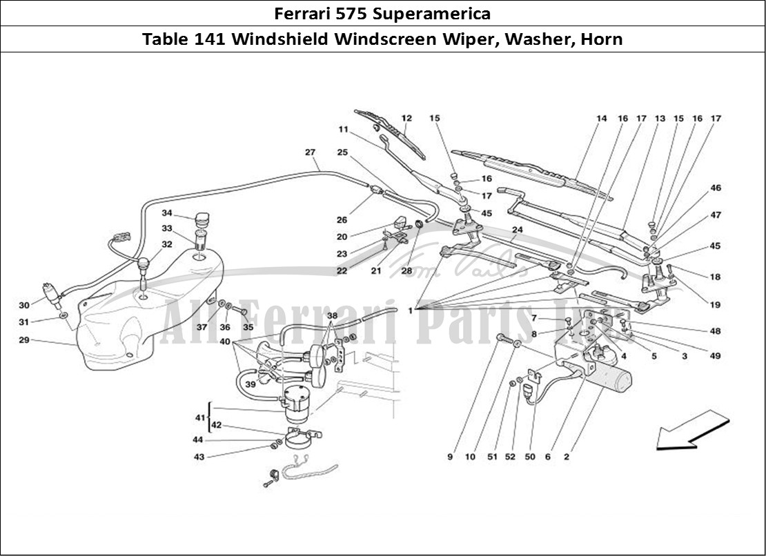 Ferrari Parts Ferrari 575 Superamerica Page 141 Windscreen Wiper, Windscr