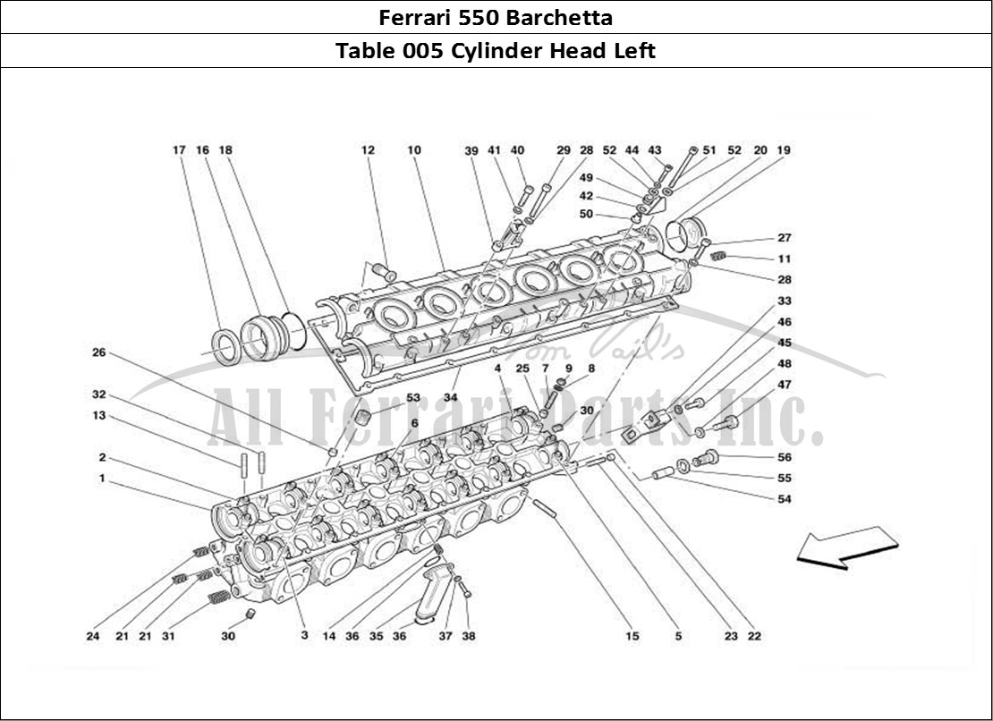 Ferrari Parts Ferrari 550 Barchetta Page 005 L.H. Cylinder Head