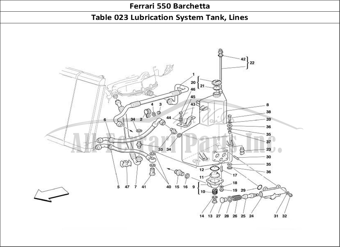 Ferrari Parts Ferrari 550 Barchetta Page 023 Lubrication System - Tank