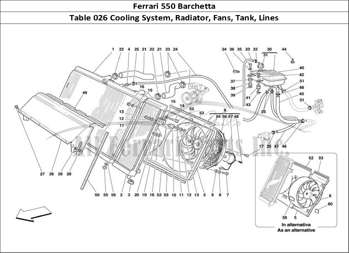Ferrari Parts Ferrari 550 Barchetta Page 026 Cooling System - Radiator