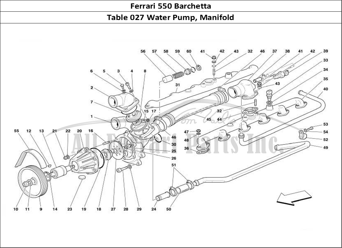 Ferrari Parts Ferrari 550 Barchetta Page 027 Water Pump