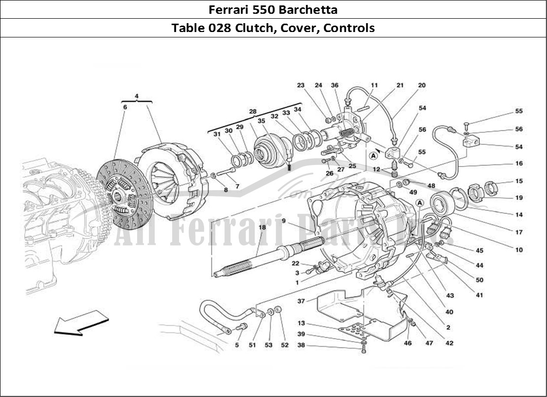 Ferrari Parts Ferrari 550 Barchetta Page 028 Clutch - Controls
